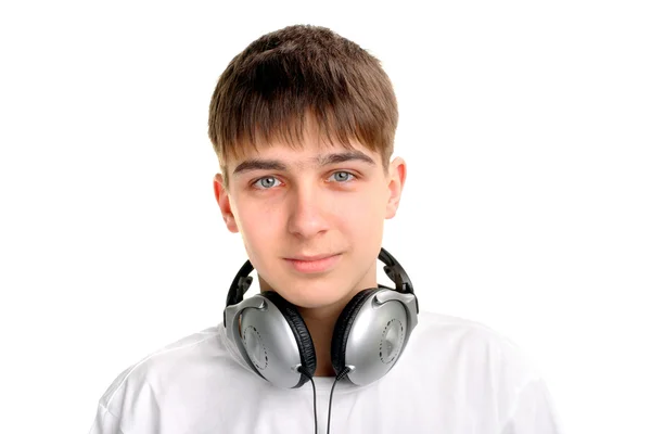 Teenager with headphones — Stock Photo, Image