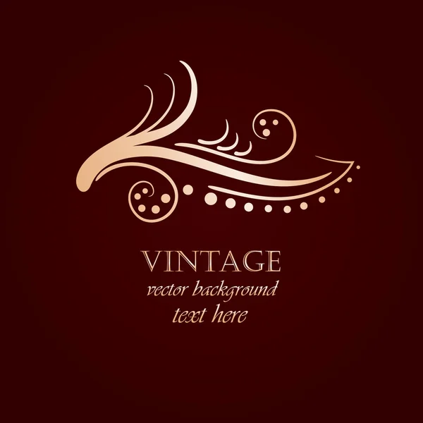 Fondo vintage con flor abstracta de oro — Vector de stock