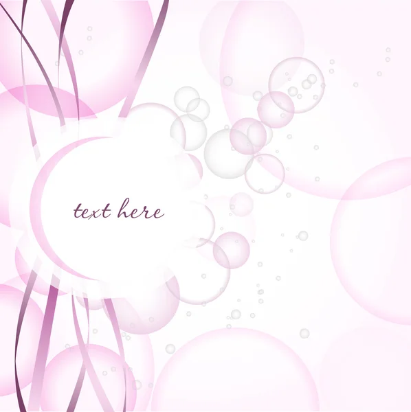 Abstrait fond floral pastel avec bulles et lignes — Image vectorielle