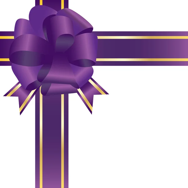 Ilustración vectorial de lazo festivo violeta brillante — Vector de stock