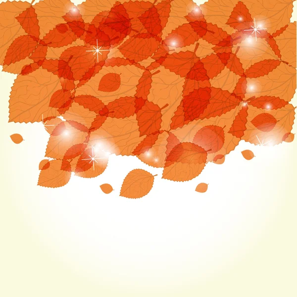 Orange autumnal leaves. Vector illustration — Stock Vector