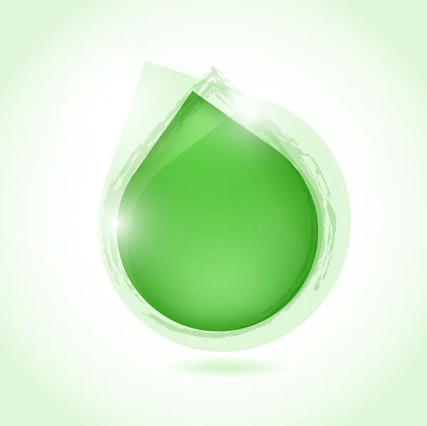 Bolla di discorso verde da goccia verde — Vettoriale Stock