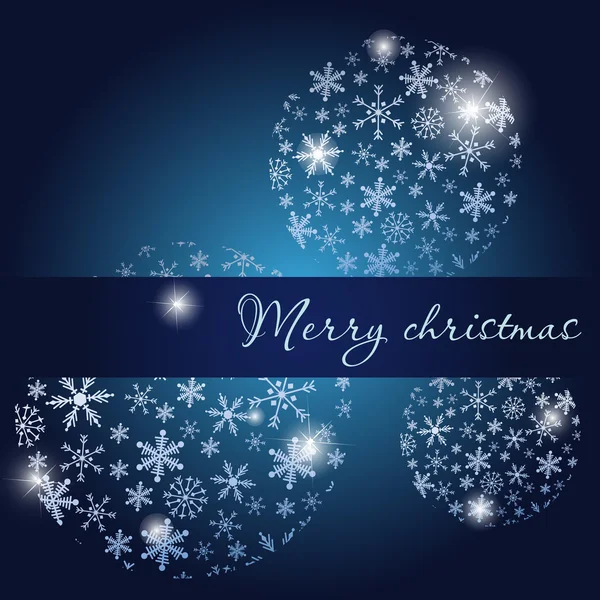Carte de Noël sombre avec boules d'arbre — Image vectorielle