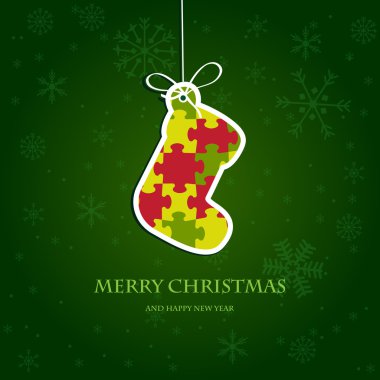 Christmas stocking from jigsaw puzzle clipart