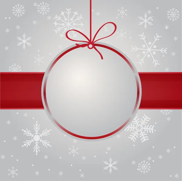Ročník vánoční přání s šedou kouli — Stockový vektor