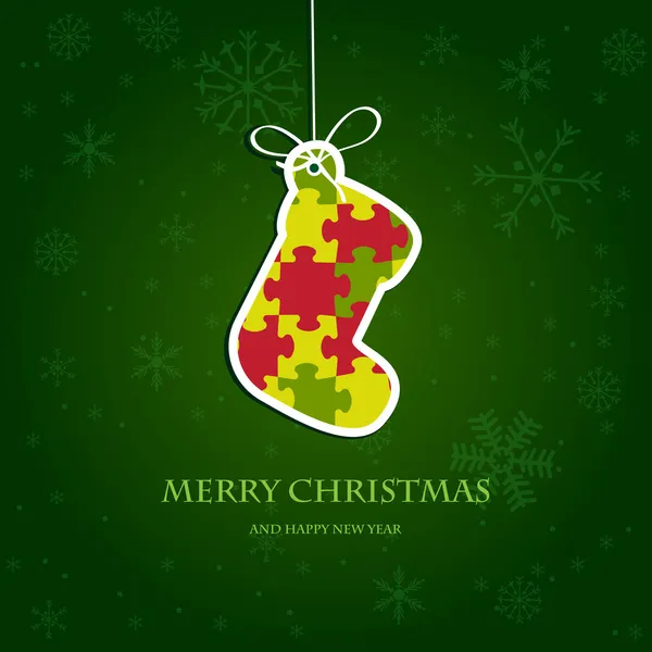 Christmas stocking van jigsaw puzzle — Stockvector