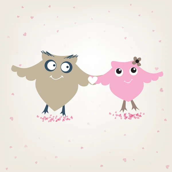 可爱的鸟类夫妇爱 — 图库矢量图片