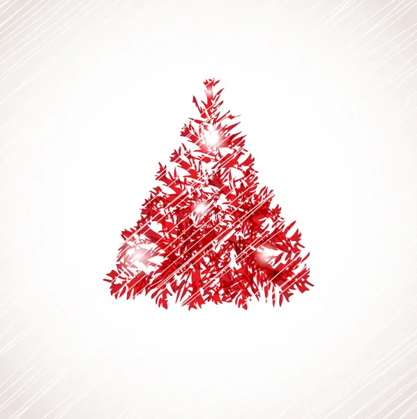 Abstrakter roter Weihnachtsbaum. — Stockvektor