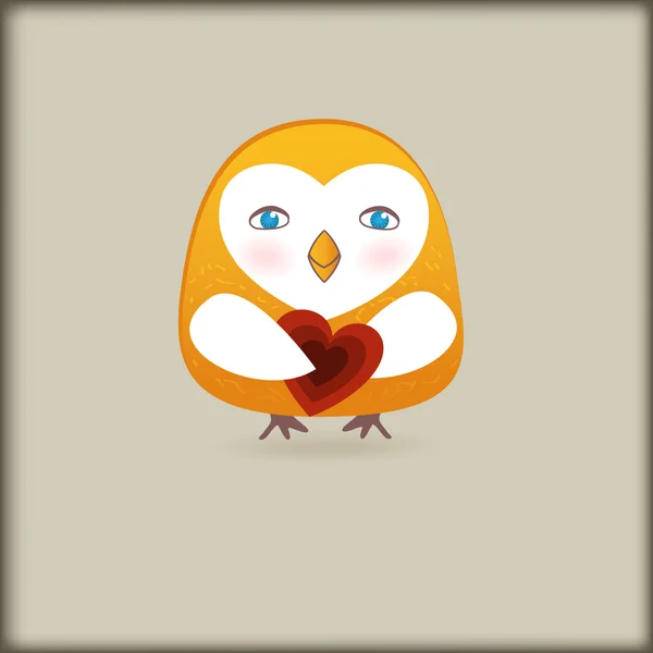心とかわいい鳥 — ストックベクタ