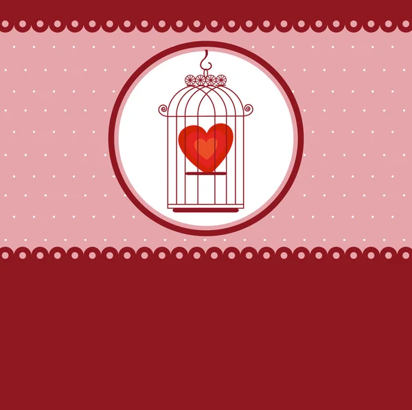 Vintage valentine card with cute hearts — Stock Vector