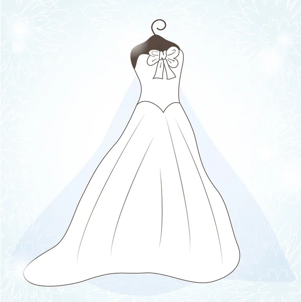 Bröllop bakgrund med brud klänning — Stock vektor