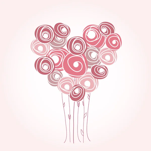 Sztuka valentine karty z słodkie serca — Wektor stockowy