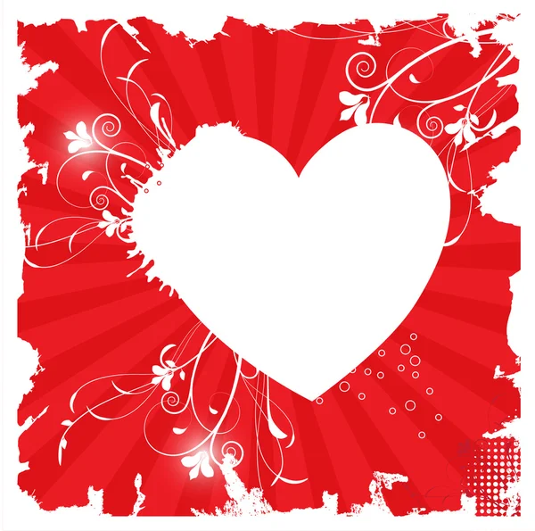 Ročníku Valentine Karta Roztomilý Srdce — Stockový vektor