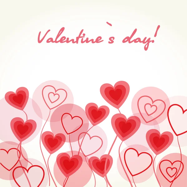 Hjärtan blommor. Valentines kort — Stockfoto