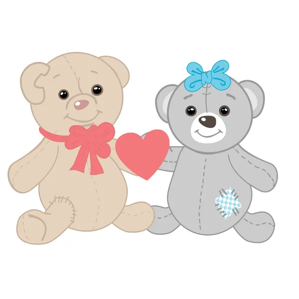 Nettes Bärenpaar. Valentinskarte — Stockfoto