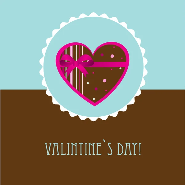 Rocznika valentine karty z serca i łuk — Zdjęcie stockowe