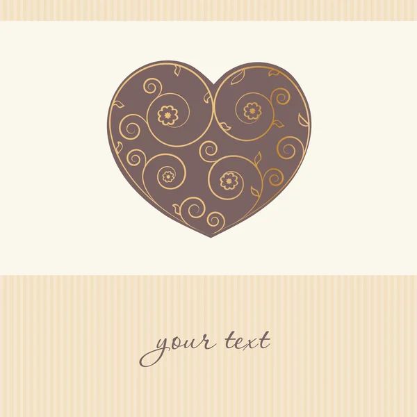 Cartão Dia Dos Namorados Vintage Com Coração — Fotografia de Stock