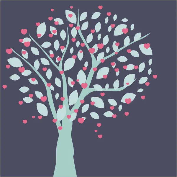 Drzewo Serca Walentynki Karty — Zdjęcie stockowe
