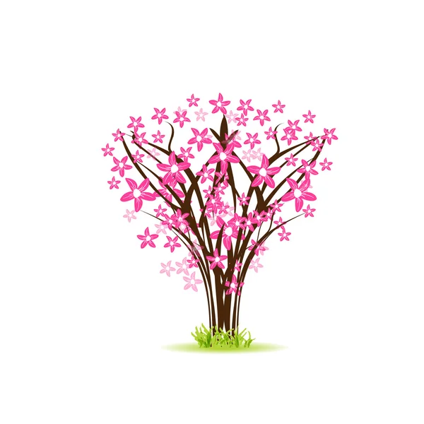 Färgglada våren träd med fjärilar — Stockfoto