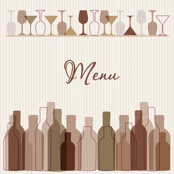 Ресторан фон с бутылками, стаканы — стоковое фото