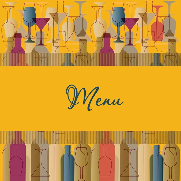 Ресторан фон с бутылками, стаканы — стоковое фото