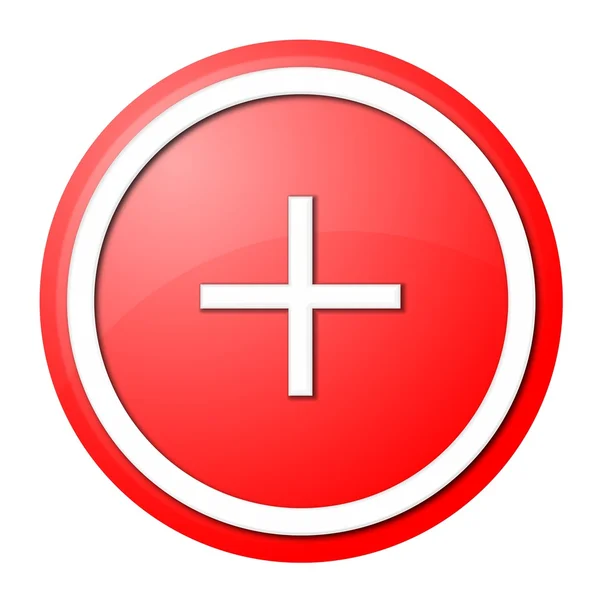 Red plus button — Stock Photo, Image