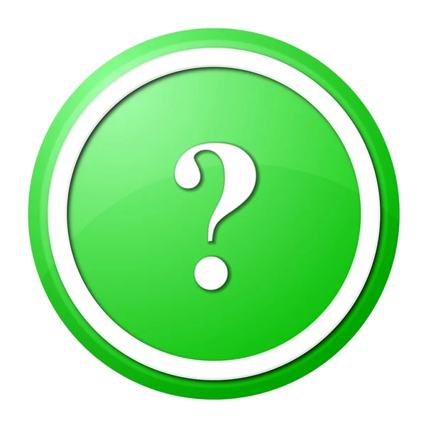 Green question mark round button — Stock Photo, Image