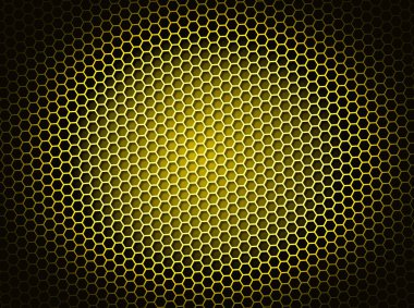 Yellow honeycomb background 3d illustration or backdrop with light effect clipart