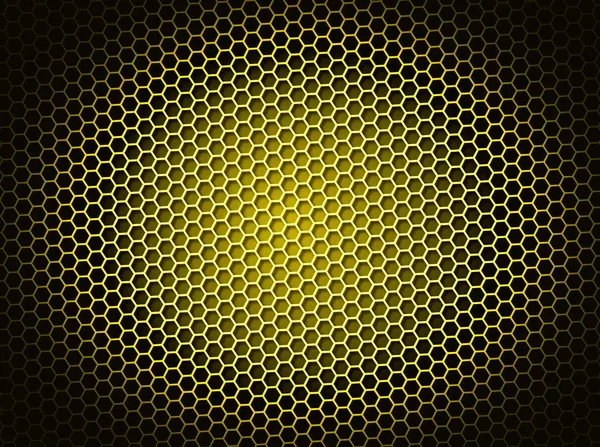 Gul Honeycomb Bakgrund Illustration Eller Bakgrund Med Ljuseffekt — Stockfoto