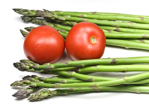 Szparagi i pomidory — Zdjęcie stockowe