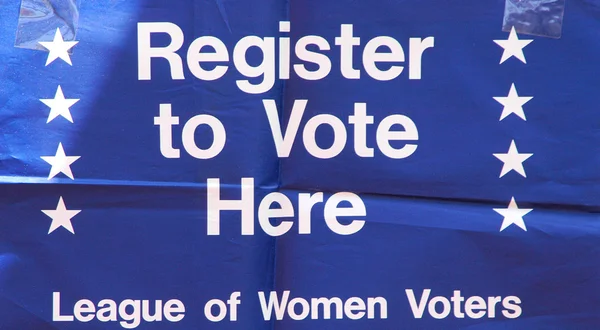Registreer om te stemmen banner. — Stockfoto
