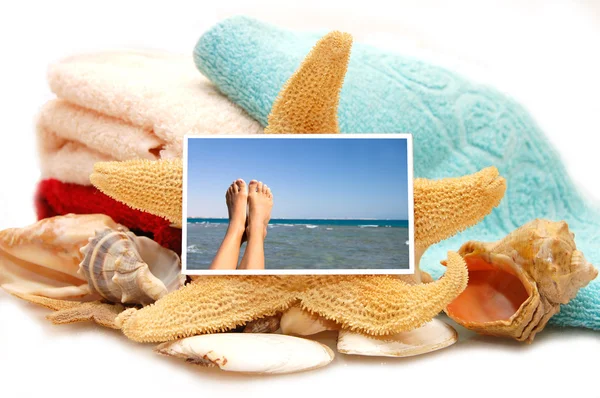 A Holiday beach koncepció - fehér háttér — Stock Fotó