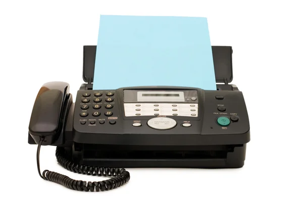Black fax isolated on white background — Stock Photo, Image