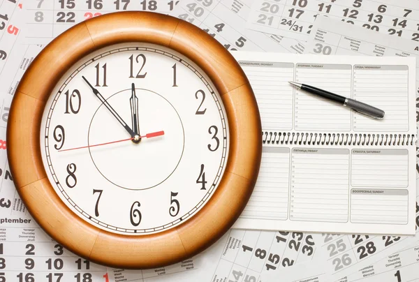 Composite of Calendar and Clock — Stock Photo, Image