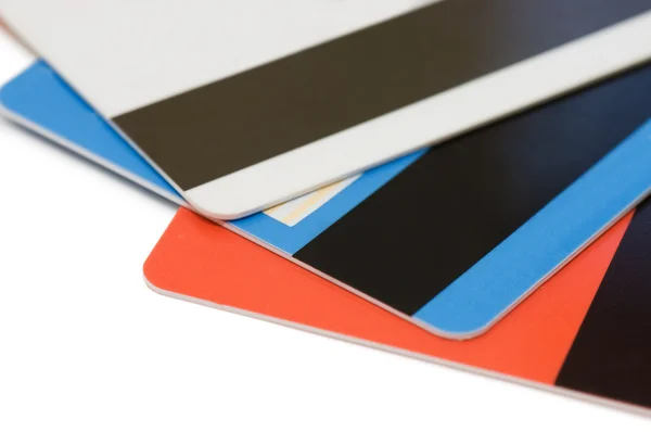 흰색 배경에 분리 된 신용 카드 — 스톡 사진