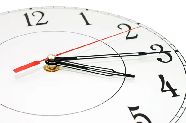 Reloj blanco que muestra el tiempo alrededor de nueve aislados —  Fotos de Stock