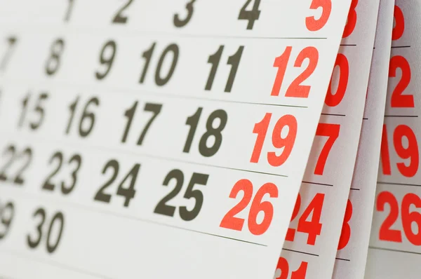 Chiudere una pagina del calendario — Foto Stock