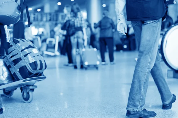 Blurred advancing through airport installations — Stock Photo, Image