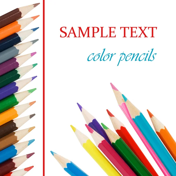 Χρωματικά μολύβια που απομονώνονται σε λευκό φόντο — Φωτογραφία Αρχείου
