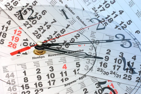 Composite of Clock and Calendar — Stock Photo, Image