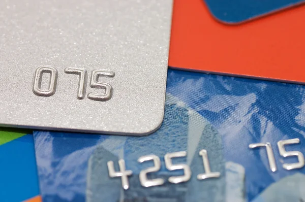 Natáčení makro kreditní karty — Stock fotografie
