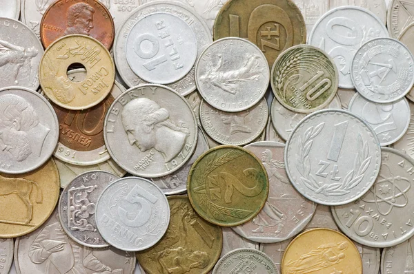 Alte Münzen als Hintergrund — Stockfoto