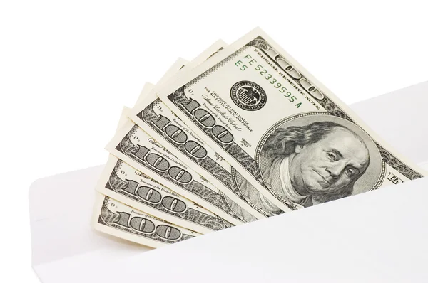 Банкноти доларів ізольовані на білому тлі — стокове фото