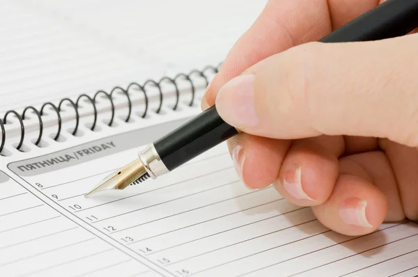 Uma caneta e um documento — Fotografia de Stock