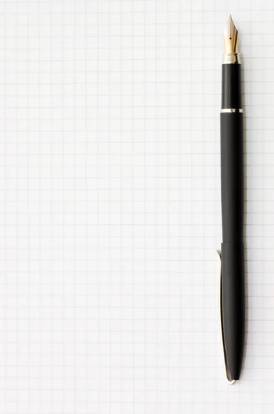 Ett rent papper och fontän penna — Stockfoto