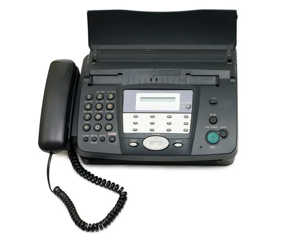 Black fax isolated on white background — Stock Photo, Image