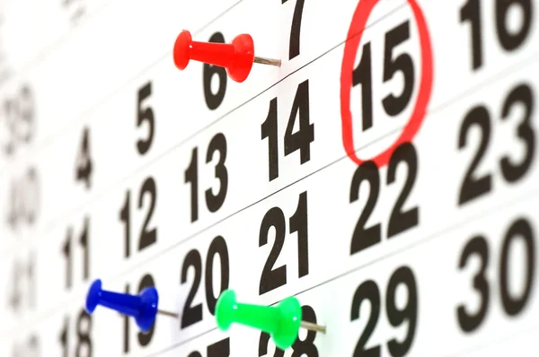 Pagina del calendario che mostra la data di oggi — Foto Stock