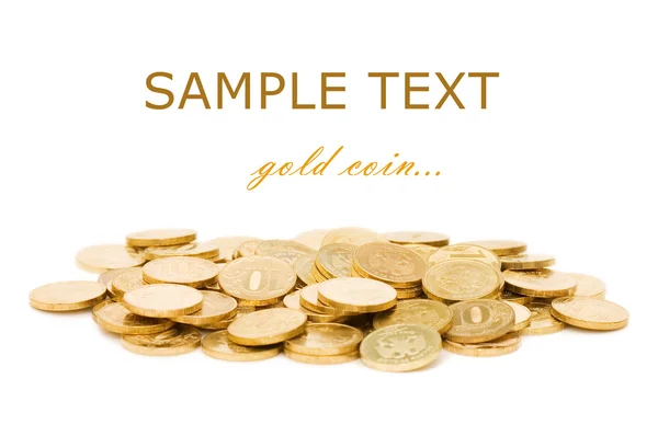 Monete d'oro isolate su sfondo bianco — Foto Stock