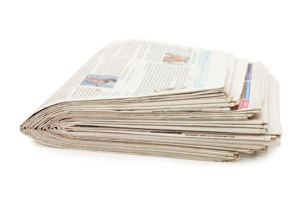 Verschiedene Zeitungen Auf Weißem Hintergrund — Stockfoto