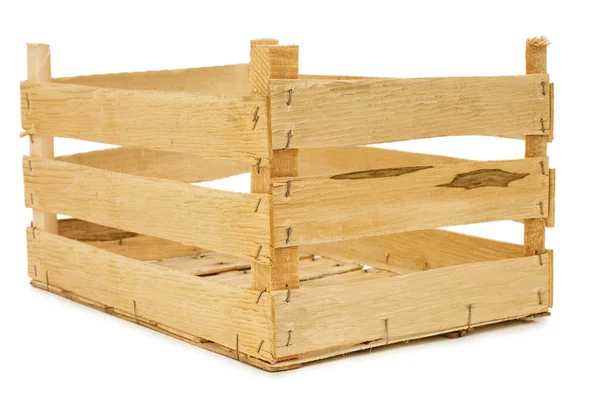 Dřevěný box izolovaných na bílém pozadí — Stock fotografie
